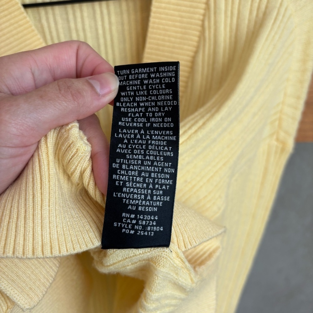 7 for All Mankind Yellow Knit Set, Size S - Picture 8 of 15